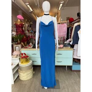 NWT Zimmermann Cobalt Blue Silk Cowl Neck Maxi Dress